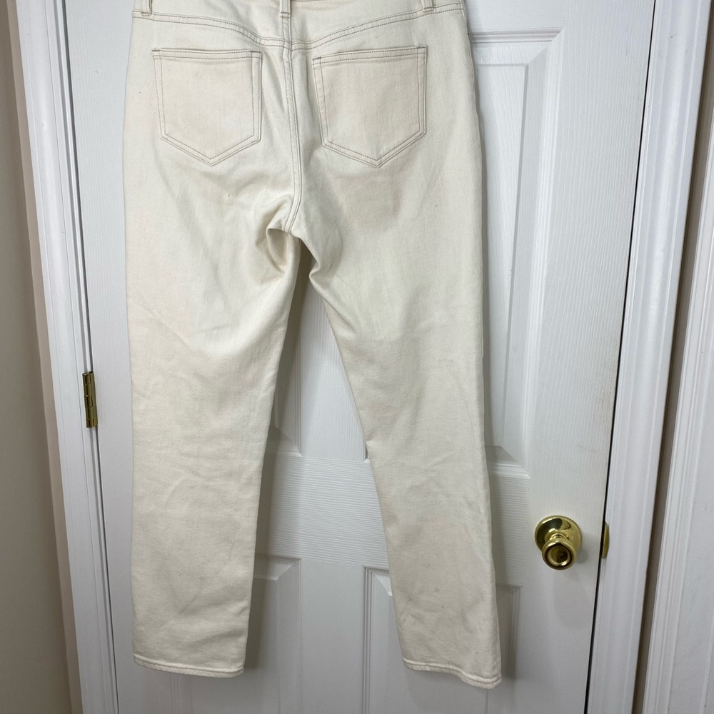 Lands' End Off-White Mid Rise Straight Denim Jeans Size 10 - Picture 6 of 12